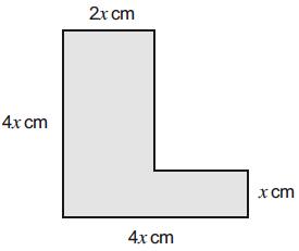 Q1. The perimeter of this L-shape is 56 cm.