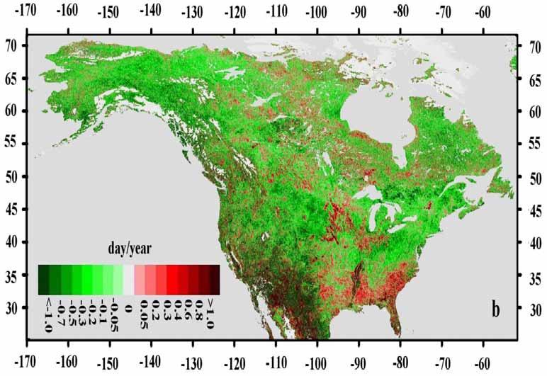 Responses of Spring Vegetation Greenup to a Warming Climate Early later Vegetation phenology derived from AVHRR NDVI 1982 2005 reveals that spring warming temperatures advanced vegetation greenup