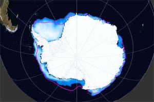 The Antarctic ice extent increases were smaller in magnitude than the Arctic increases, and some regions of the Antarctic experienced strong declining trends in sea ice extent.