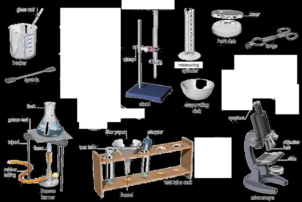 Common Laboratory equipment Science labs contain equipment that are used to carry out investigations and experiments.