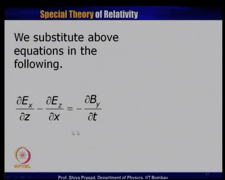 (Refer Slide Time: 55:00) So, these things I will substitute in this particular equation.