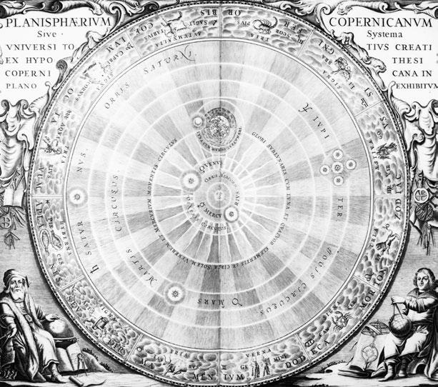 The book was called On the Revolutions of the Celestial Spheres. In it, Copernicus described the shape of the Universe. He provided a diagram to help readers.