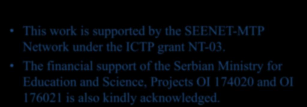 This work is supported by the SEENET-MTP Network under the ICTP grant NT-03.