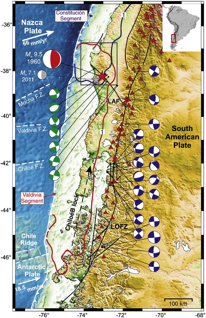 414 M. Moreno et al. / Earth and Planetary Science Letters 305 (2011) 413 424 Fig. 1. Main tectonic features of the southern Andes.