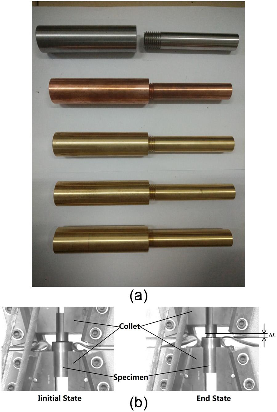 6 Advances in Mechanical Engineering Figure 7. Tensile tests for thread connection samples: (a) thread connection samples and (b) tensile test.
