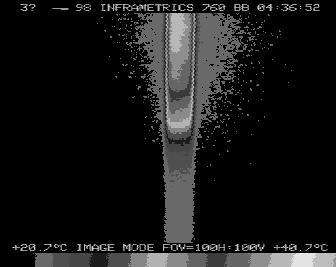 Thermograph of sample subjected to 1 190 000 fatigue cycles 1 second after heating 31,831,8 34,234,2 29,6 34,6 29,6 34,6 32,632,6 33,933,9 29,5 29,5 Fig. 7.