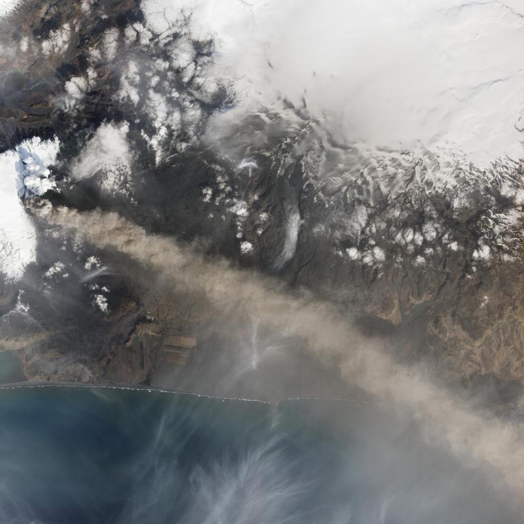 Figure 4. Satellite image of the volcanic ash plume taken on May 2 nd.