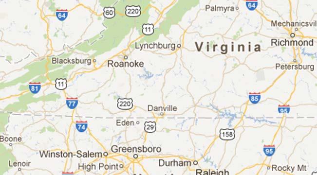 Transition from Blue Ridge/Appalachian Mountains to North Carolina Piedmont 1,000
