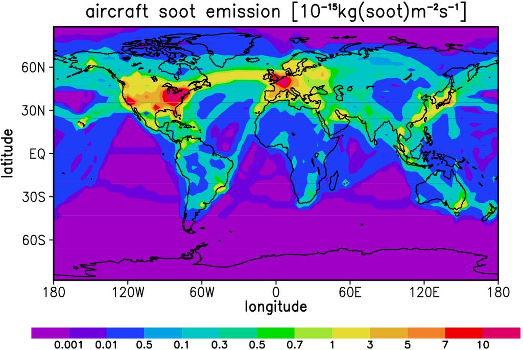 Global Simulation of Aircraft Soot Emissions with ECHAM4 [Hendricks et al.