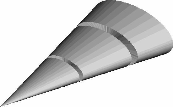 x Figure 8. Streamlines and density contours for the laminar cone simulation. Note that the contours range from.2 to.4 kg/m 3 on the surface and from.2 to 1.5 kg/m 3 at the exit plane.