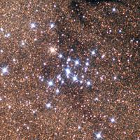 Containing a few hundred stars, it is smaller than neighbor cluster M7, at about 12 light-years across, and is 1,600