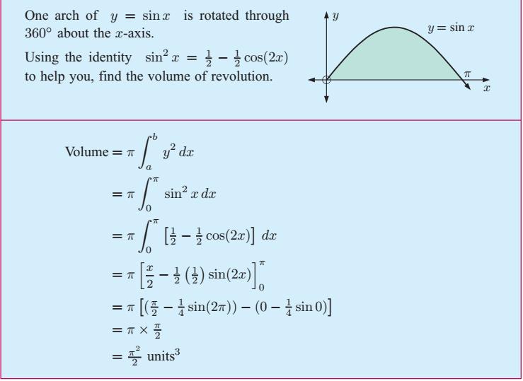 2: #2,3,4,6 (Volume of revolution 2 functions) QB 17c 1. Use integration to find volumes of revolution around the x axis. 2. Use integration to find the volume of revolution between two curves.