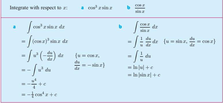 We use it when there are two factors in the integrand, with one being the derivative of the other (or some constant times the derivative of the other).