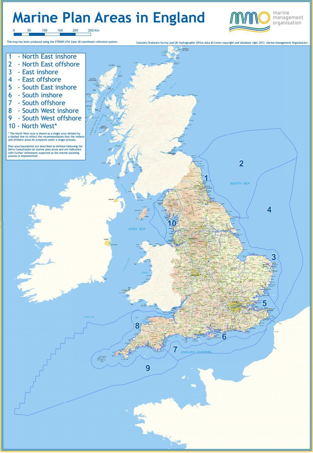 Marine planning regions (1) The UK marine area comprises the following marine planning regions (a) the English inshore region; (b) the English offshore region; (c) the Scottish inshore region; (d)
