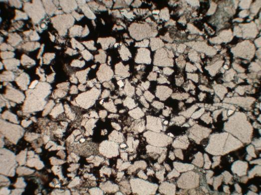 Thin sections proved the high total porosity of tested stone material (approximately 18-20%) with medium (1-10 µm) to coarse pores (10-100 μm radii). Figure 2.