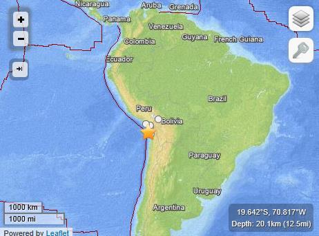 Significant Earthquake Chile M 8.2 offshore of Chile At 7:46 p.m.