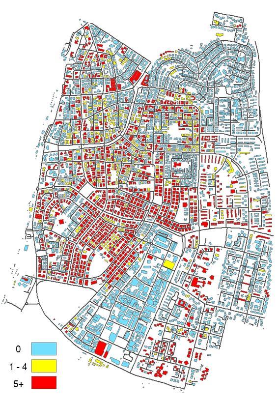 Bat Yam city, business as usual scenario, 2030 The number of building s residents who will park, at night, at 10+ minute walk from their residence Figure 1.