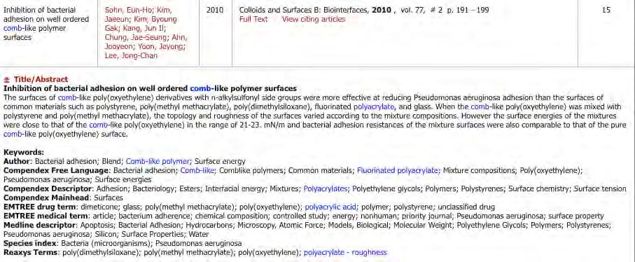 FIND: A polymer shape EXAMPLE: Comb shaped polyacrylates The