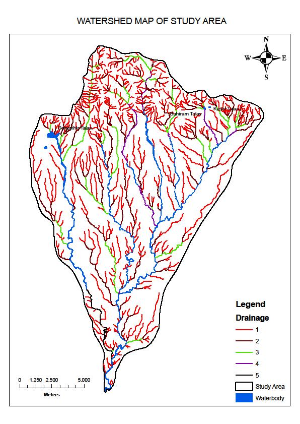 Fig. 3. The drainage map of Paratwada-achalpur region. Morphometric studies that have been attempted are broadly classified into two groups: A. Linear aspects B.
