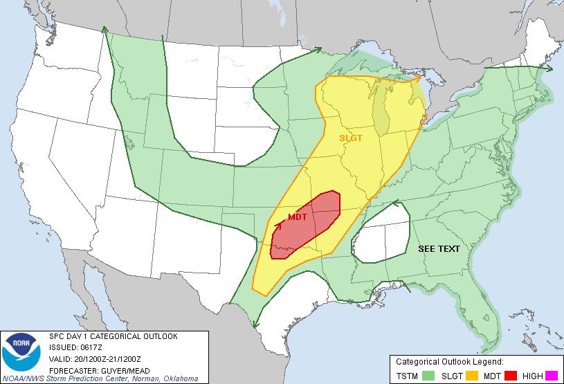 Convective Outlooks: Day 1 (Today) spc.noaa.