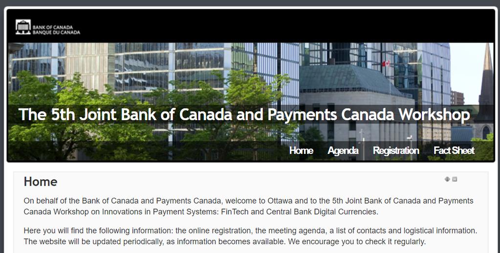 Advertisement 5th BoC - PayCan Fall Payments Workshop Ottawa ON,