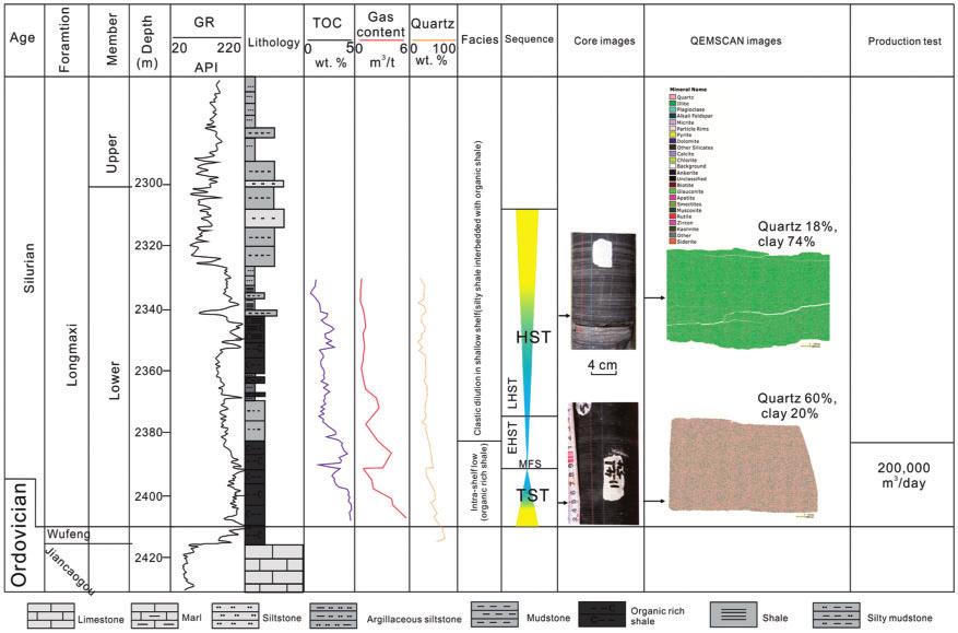 Jiang et al. 705 Figure 11. Jiaoye-1 marine shale gas well in the Sichuan Basin, showing the heterogeneity of the Silurian marine shale reservoir. See Figure 1 for the well location.