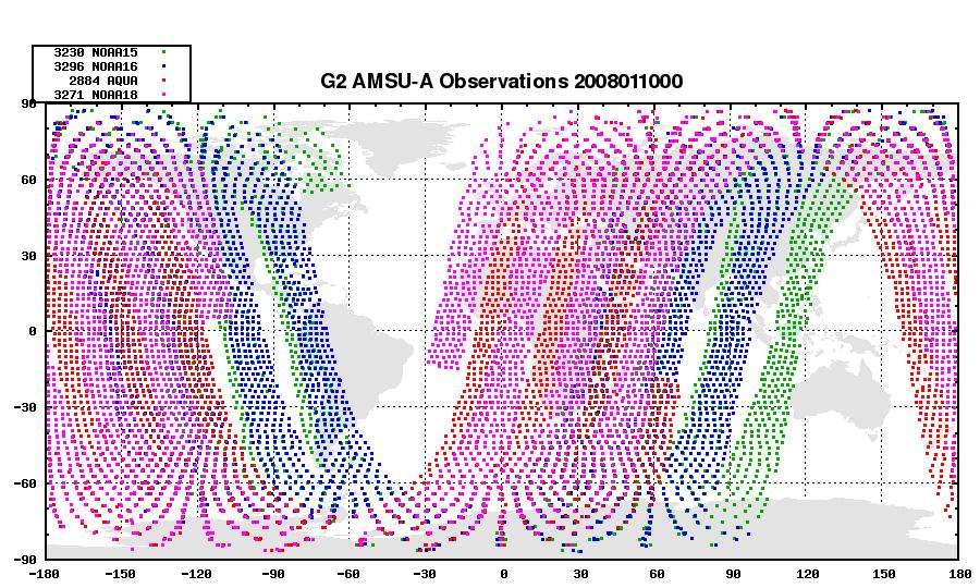 Horizontal data coverage of ATOVS AMSU-a radiance