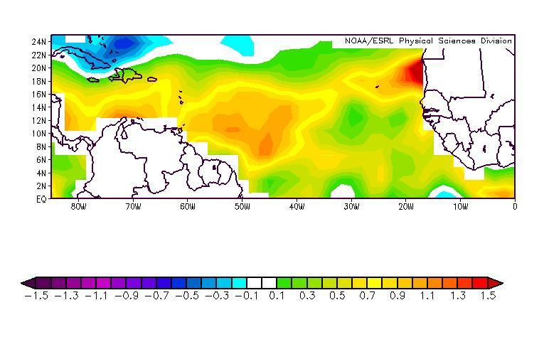 Figure 5: September SST anomalies over the tropical Atlantic.