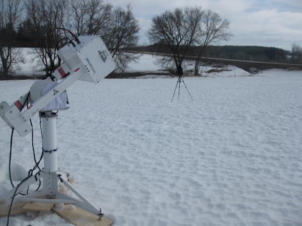 On each day, two sets of scans were performed. In the first set of scans, the naturally occurring snowpack was observed at both frequencies.