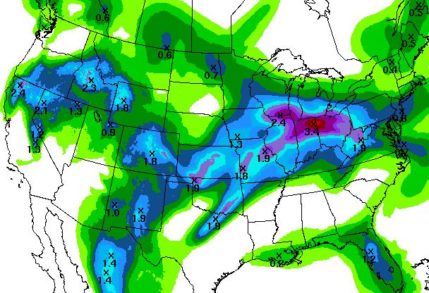 Short Term Precipitation Outlook Commentary: The 5 and 7 day outlooks forecasts a wet pattern for a good portion of the US even from the Sierra s and then again the Rockies and Southwest with the