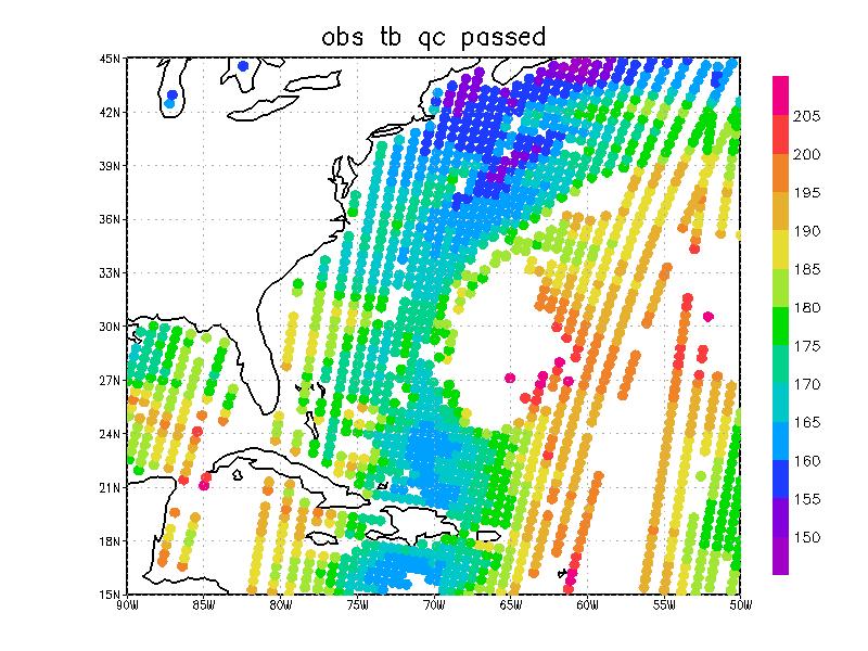 Microwave Obs of Hurricane Igor (9/19/2010) ( cloud liquid water path < 0.001 kg/m 2 ) All Obs Cloud or precipitation indicates that some dynamically important weather is occurring.