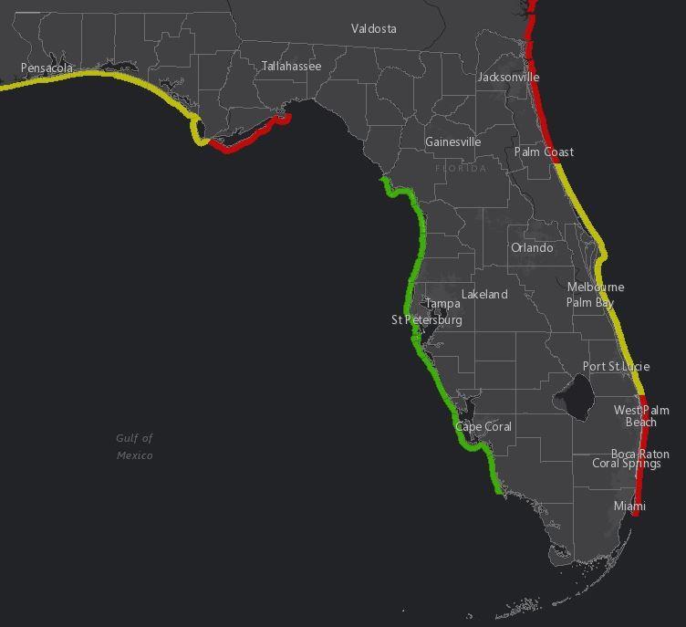 Florida Rip Current Risk Ocean swells from Tropical Storm Leslie will continue a moderate to high risk of rip currents for all East Coast beaches.