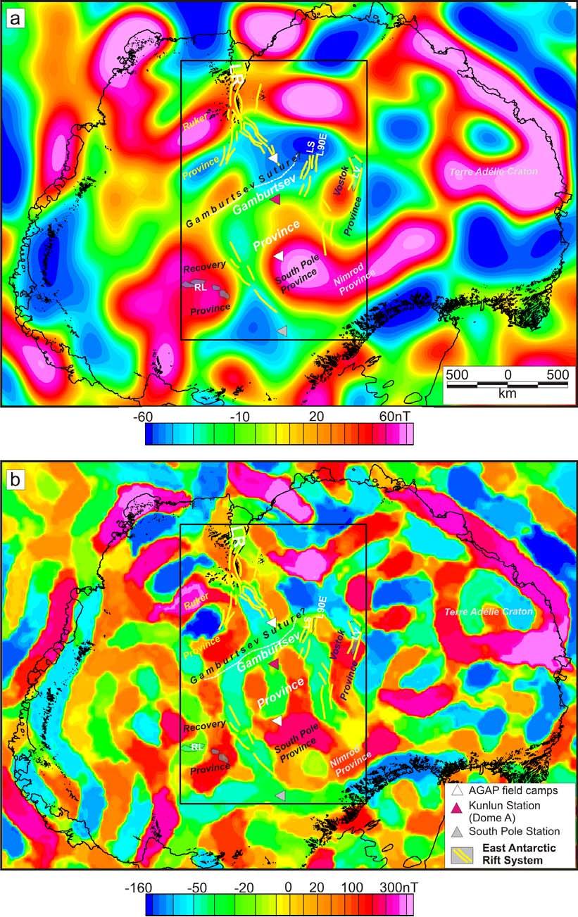Supplementary Figure 3. Satellite magnetic anomaly maps for East Antarctica.
