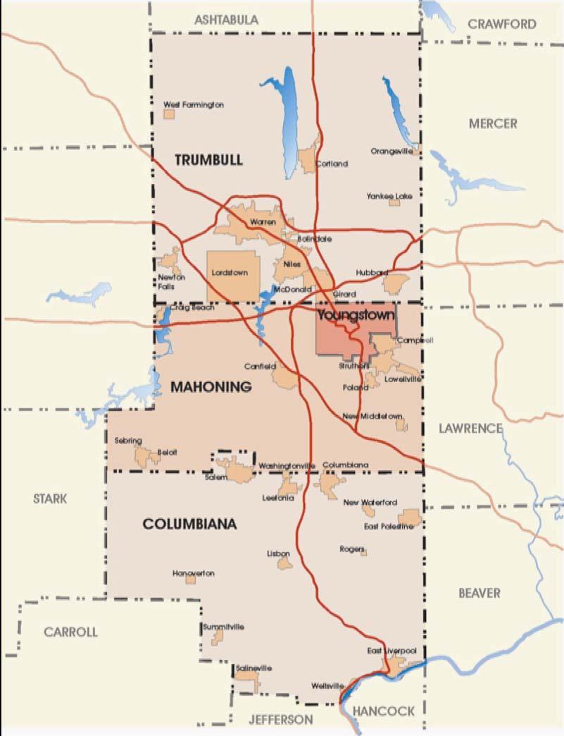 1. Accepting that we are a smaller city Youngstown is part of the Mahoning Valley region The Mahoning Valley functions as one regional unit.