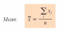Mean or Average The arithmetic mean, also called the average is the sum of the x measured values divided