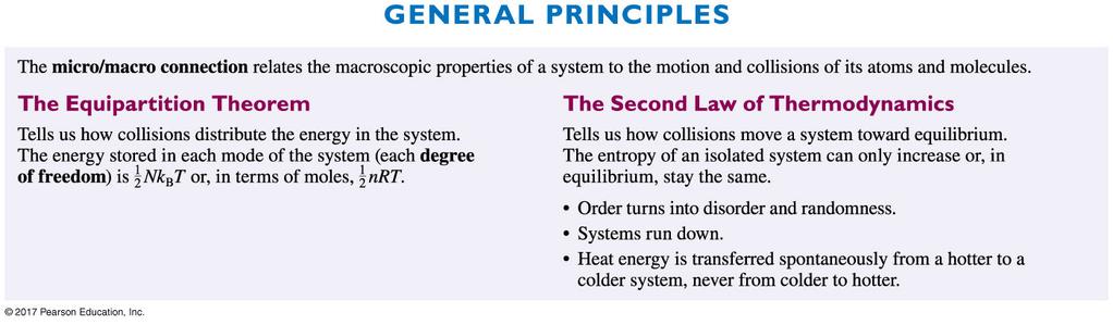 General Principles The micro/macro connection relates the macroscopic properties of a system