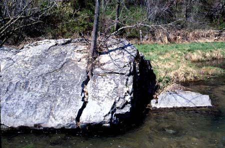 chemical make-up of the rocks.