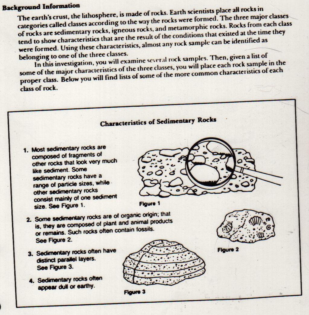 Lab: Classifying Rocks, Instructions NOTE: These diagrams are in the note packet.