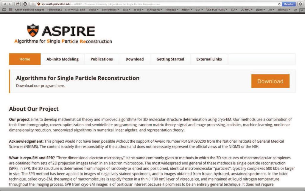 ASPIRE: Algorithms for Single Particle Reconstruction Open source toolbox, publicly