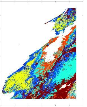 interannual variability (evergreen tree cover) Cluster 4 - Low annual biomass density, low interannual variability (urbanized