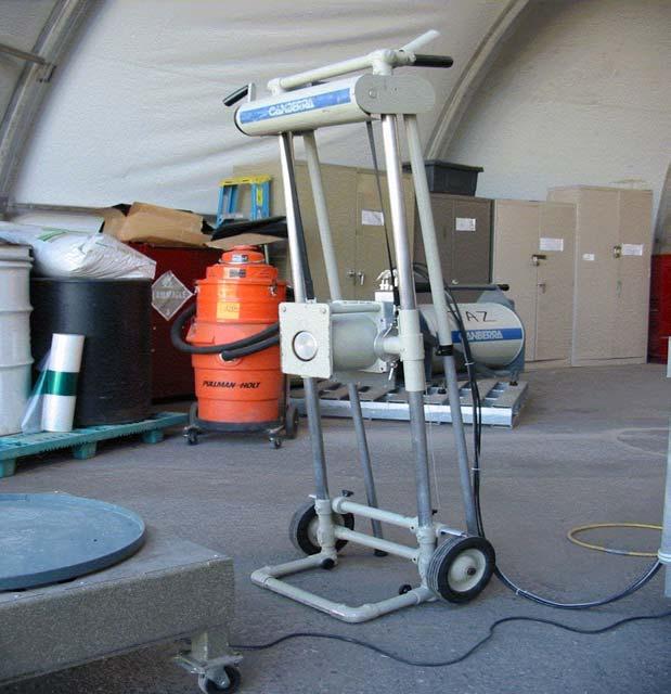 All measurements were performed with portable HPGe detectors that were mounted on a height adjustable cart (the carbon steel matrix B25 was measured with a 28% relative efficiency detector, while the