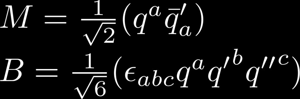 Hadrons: mesons (qq) and baryons (qqq or