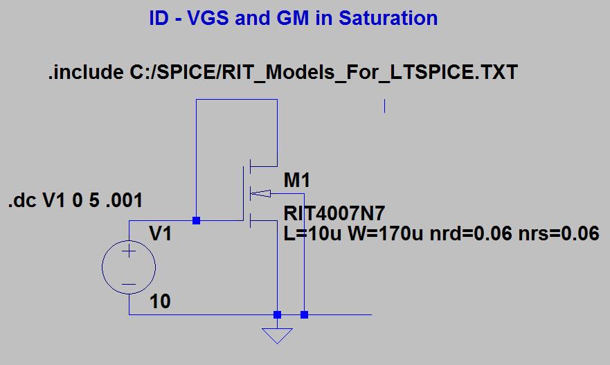 SPICE CIRCUIT FOR ID vs