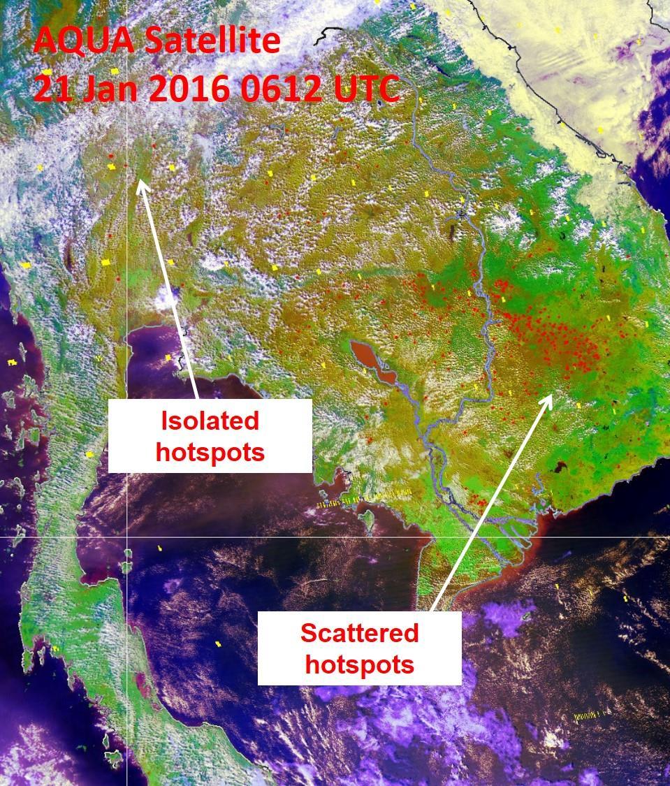 Figure 2C: AQUA satellite image on 21 January 2016 shows