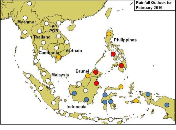 3.2 Large-scale rainfall response to the El Niño in terms of widespread drier than usual conditions were still observed over the Southeast Asia region in January 2016.