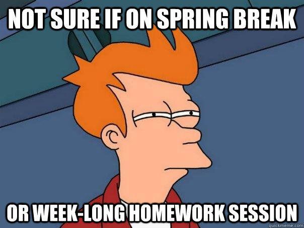 SPRING BREAK ASSIGNMENT 1) Read Topic 9. 2) Do all worked examples throughout the chapter, and also exercises 1-19.