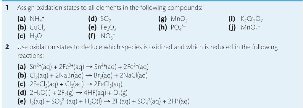 Practice: Assign oxidation states to all