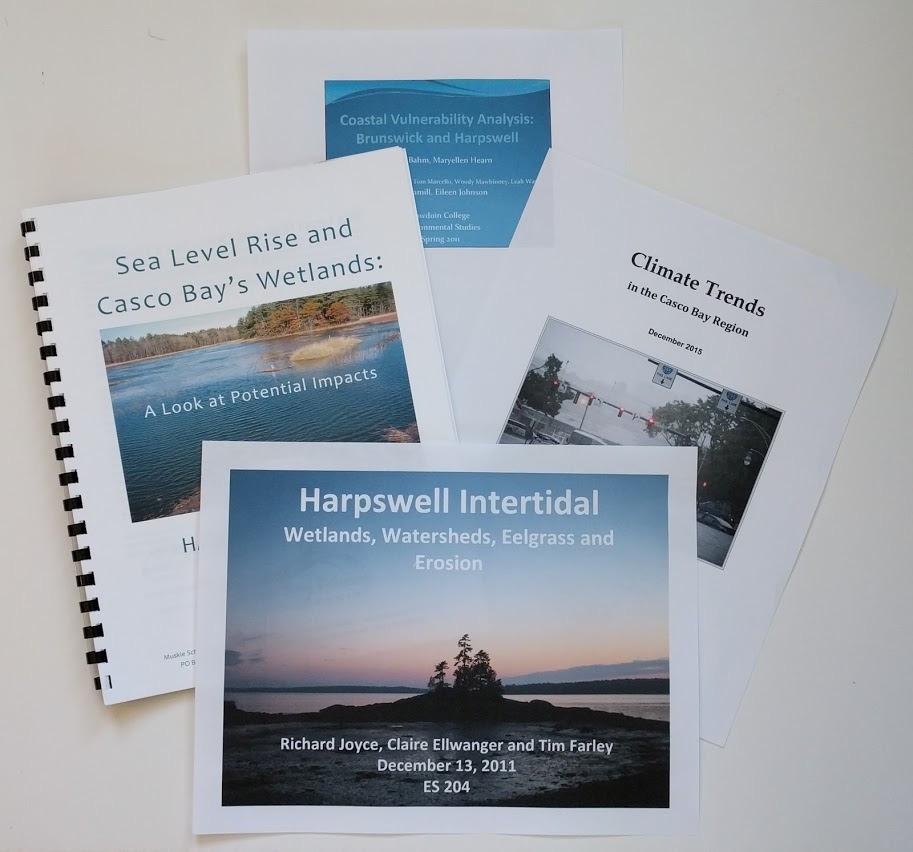 Gathering Resources to Evaluate Changes 2011 - Harpswell Intertidal; wetlands, watersheds, eelgrass and erosion 2014 Sea Level Rise and Casco Bay s Wetlands: 2015