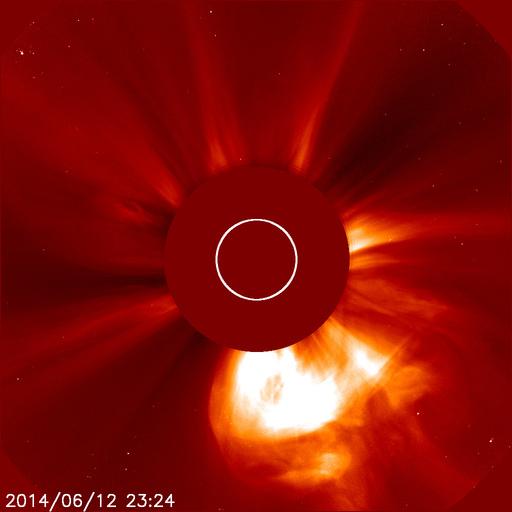 On June 14, a CME with angular width of around 100 degrees and a projected