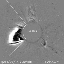 The plasma was ejected eastward of the Sun-Earth Line.